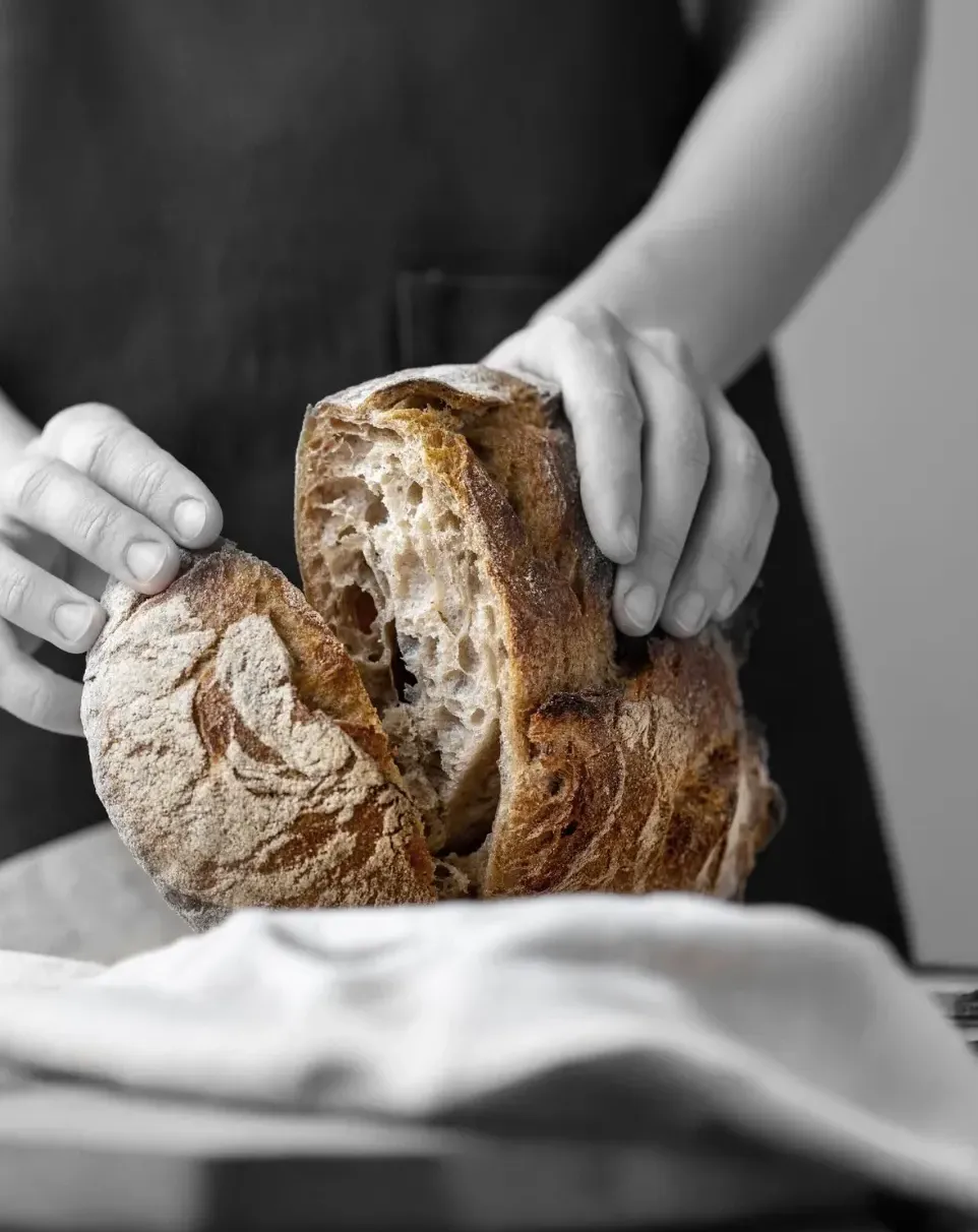 image de pain découpé